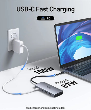 USB-C Dual Monitor Laptop Docking Station with Multiport USB-C Hub